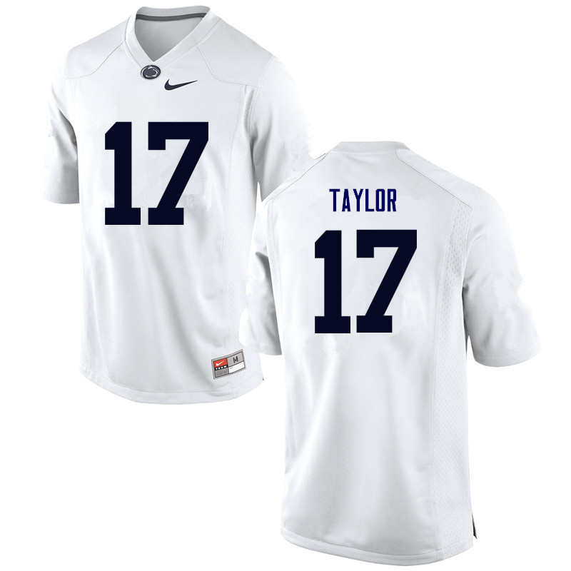 Men Penn State Nittany Lions #17 Garrett Taylor College Football Jerseys-White - Click Image to Close